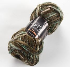Vlněná pletací příze MarLen nestejné síly zelenohnědá