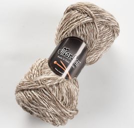 Vlněná pletací příze MarLen nestejné síly režná/smetanová