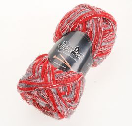 Vlněná pletací příze MarLen červenošedý melír