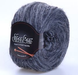 Směsová vlněná pletací příze šedý melír