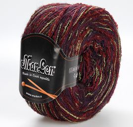 Vlněná pletací příze MarLen vínovozelený melír