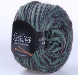 Vlněná pletací příze MarLen zelenohnědý melír