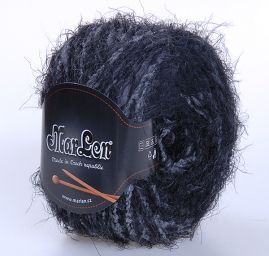 Vlněná pletací směs MarLen šedočerný melír