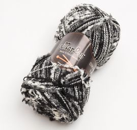 Mohérová pletací příze vlnka/bukle černá