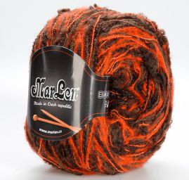 Vlněná příze MarLen nestejné síly buklé oranžovohnědá