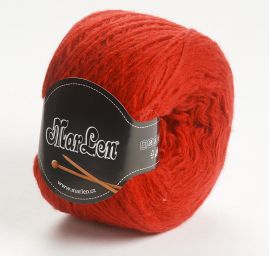 Vlněná směs pletací příze MarLen červená