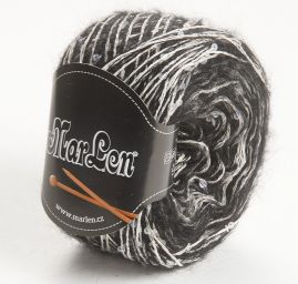 Pletací příze mohér směs MarLen s flitry černá