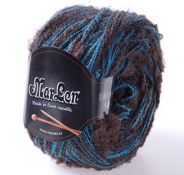 Vlněná pletací příze MarLen hnědomodrá
