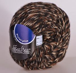 Melírová vlněná příze Marlen černá/hnědá/krémová