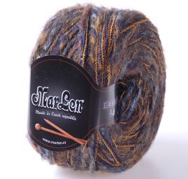 Vlněná příze MarLen modrohnědý melír