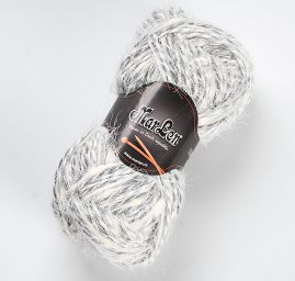 Vlněná pletací příze MarLen šedosmetanový melír