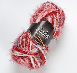 Vlněná pletací příze Marlen dlouhý vlas červený melír