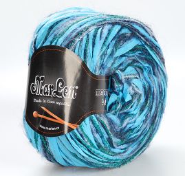 Efektní vlněná příze MarLen modrý melír