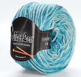 Vlněná příze MarLen buklé modrotyrkysový melír