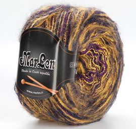 Vlněná pletací příze MarLen vínověžlutý melír