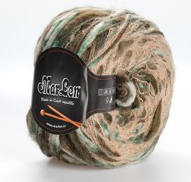 Vlněná pletací příze MarLen nestejné síly zlenohnědá