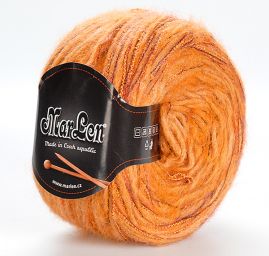 Vlněná pletací příze MarLen oranžový melír