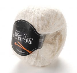 Vlněná buklé součky pletací příze MarLen šedobílá/stříbrná