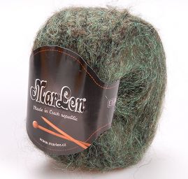 Pletací mohérová příze s leskem zelenočerná