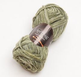 Efektní vlněná příze MarLen nestejné síly zelená