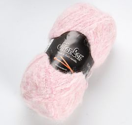 Mohérová pletací příze MarLen hustší delší vlas růžová