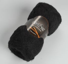 Mohérová pletací příze MarLen hustší delší vlas černá