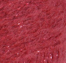 Pletací mohérová příze s lurexovým vláknem vínová