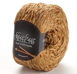Efektní přípletová pletací příze rezavozlatá MarLen