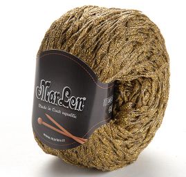 Efektní přípletová pletací příze starozlatá MarLen