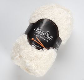 Mohérová pletací příze MarLen se součky slonová kost