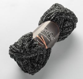 Stužková pletací příze černošedá
