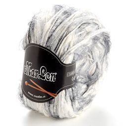 Efektní pletací příze Marlen bíločerný melír s vlasem
