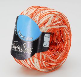 Pletací příze stužková melír oranžový