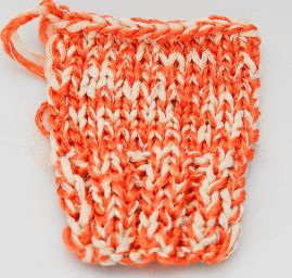 Pletací příze stužková melír oranžový
