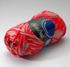 Efektní stužková pletací příze MarLen červený melír