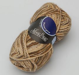 Vlněná směsová příze Marlen hnědá/khaky melír