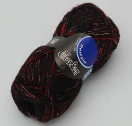 Mohérová pletací příze Marlen černočervený melír