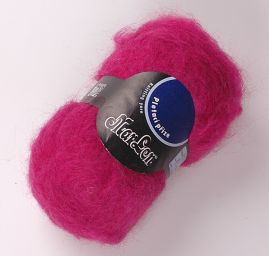 Směsová vlněná pletací příze tmavorůžové barvy