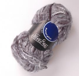 Směsová vlněná pletací příze šedý melír