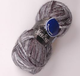 Směsová vlněná pletací příze šedý melír