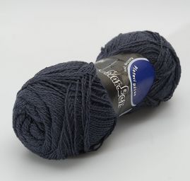 Směsová pletací příze středně modrá vlnka