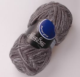 Směsová vlněná pletací příze šedostříbrný melír
