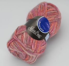 Efektní vlněná příze Marlen nestejné síly růžový melír
