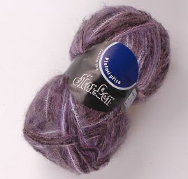 Směsová vlněná pletací příze fialovočerný melír