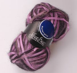 Vlněná pletací příze MarLen fialovočerný melír