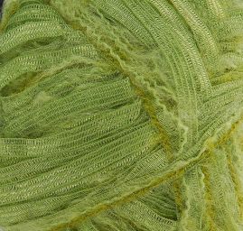 Pletací příze Marlen s efektní stužkou zelená