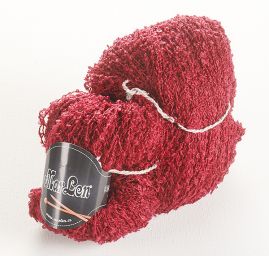 Směsová pletací příze bukle přadeno vínová