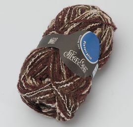 Buklé vlněná příze Marlen hnědý melír
