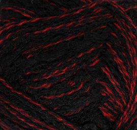 Vlněná pletací příze Marlen černočervený melír