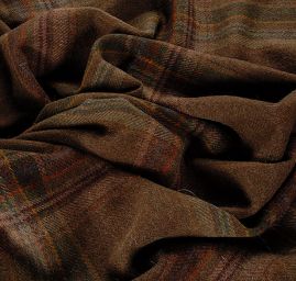 Vlněná teplejší kostýmová látka tweed vzor kostka